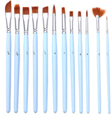 Light blue 18-Piece Multi-Purpose Nylon Hair Watercolor Brush Set – Professional Painting Tools for Artists - Front View