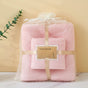 Pink Solid Color Diagonal Stripe Towel Set-Luxurious Bath and Hand Towels for Home Use Bath towel 140*70cm, face towel 75*35cm
