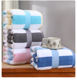 Pink Ultra-Absorbent Long-Fiber Cotton Large Bath Towel- Perfect for Home, Hotel, and Beauty Salons 140cm*70cm - Rear View