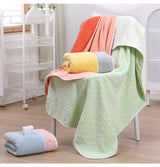 Bluish white Oversized Double-Sided Coral Fleece Bath Towel | Soft and Absorbent, Thick & Warm, 70x140cm - Front View