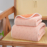 Pink-orange Oversized Double-Sided Coral Fleece Bath Towel | Soft and Absorbent, Thick & Warm, 70x140cm - 45-Degree Angle