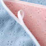 Blue-pink Oversized Double-Sided Coral Fleece Bath Towel | Soft and Absorbent, Thick & Warm, 70x140cm - Front View