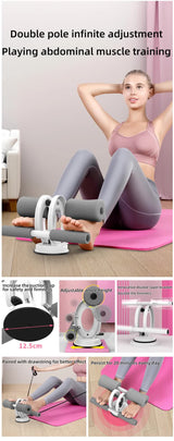 Black Adjustable Multi-Function Home Fitness Equipment for  Sit-Ups - Top-Down View