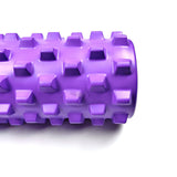 Black Solid Yoga Foam Roller 45cm -Colorful Wolf Tooth Design Muscle Relaxation Massage Stick for Fitness and Sports - Rear View