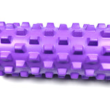 Black Solid Yoga Foam Roller 45cm -Colorful Wolf Tooth Design Muscle Relaxation Massage Stick for Fitness and Sports - Close-Up Angle