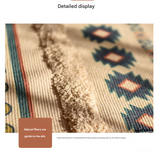 Handwoven Cotton Tassel Floor Rug for Bedroom or Living Room|Soft, Modern Geometric Design,60x90cm - Side View