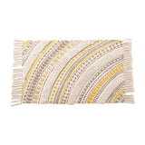 Handwoven Cotton Tassel Floor Rug for Bedroom or Living Room|Soft, Modern Geometric Design,60x90cm - Front View