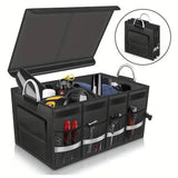 Foldable Car Storage Box with Metal Handle - Foldable Trunk Organizer for Efficient Vehicle Storage 60 * 35 * 30 cm - Side View