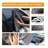 12-Piece Car Cleaning and Detailing Kit - Comprehensive Auto Wash Set with Brushes, Towels, and More - Front View