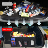 Foldable Fabric Car Trunk Organizer – Collapsible Storage Box for Vehicle Organization 60x37x31cm - Side View