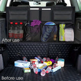 Multifunctional Car Backseat Organizer, Hanging Storage Bag with Multiple Pockets for Car Essentials – 88x46cm - Front View