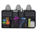 Multifunctional Car Backseat Organizer, Hanging Storage Bag with Multiple Pockets for Car Essentials – 88x46cm - Top-Down View