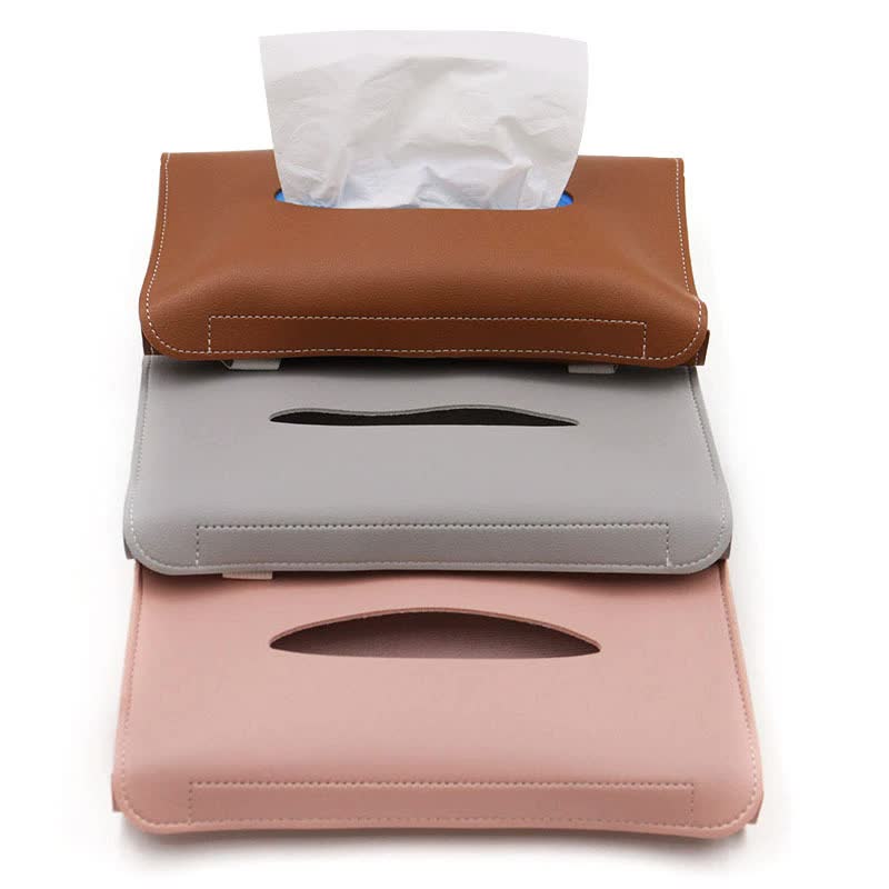 2 pcs Pink Car Sun Visor Tissue Holder ??PU Leather Napkin Dispenser for Vehicle Interior