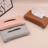 2 pcs Brown Car Sun Visor Tissue Holder - PU Leather Napkin Dispenser for Vehicle Interior - 45-Degree Angle