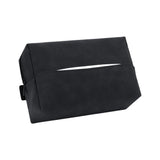 2 pcs Black Stylish Car Tissue Box for Seat Back - Car Interior Tissue Pack for Seat Back, Armrest Box, Sun Visor 18.5x12.5x7cm - Front View