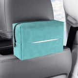 2 pcs Blue Stylish Car Tissue Box for Seat Back - Car Interior Tissue Pack for Seat Back, Armrest Box, Sun Visor 18.5x12.5x7cm - Front View