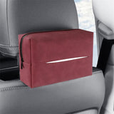 2 pcs Red Stylish Car Tissue Box for Seat Back - Car Interior Tissue Pack for Seat Back, Armrest Box, Sun Visor 18.5x12.5x7cm - Front View