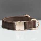 Dark Brown Durable Dog Collar with Metal Buckle – Adjustable Nylon Pet Collar for Small to Large Dogs size XS - Front View