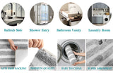Gray gradient Absorbent Striped Bathroom Rug - Non-Slip Bath Mat for Bathroom, Toilet & Shower Room Entrance 50x80cm - Side View