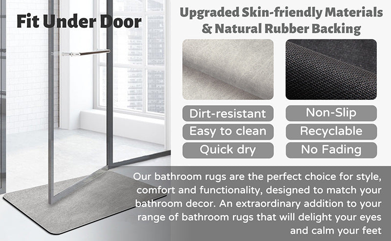 Oval dark green Quick-Dry Absorbent Non-Slip Bath Rug for Bathroom, Kitchen & Entryway 60x90cm