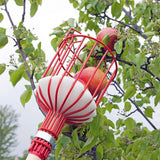 Fruit picking tool with telescopic pole - stainless steel fruit picking pole, high altitude tree fruit picking tool 3.2m - Side View