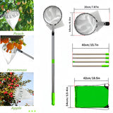 Telescoping Fruit Picker - Apple, Peach, Persimmon Harvesting Tool with Collection Bag, High Reach Fruit Catcher 3.2m - Front View