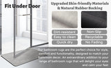 2 pcs Black and white geometric pattern Quick-Dry Absorbent Non-Slip Bath Rug for Bathroom, Kitchen & Entryway 40x60cm - Top-Down View