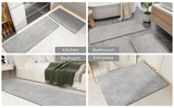 2 pcs Black and white geometric pattern Quick-Dry Absorbent Non-Slip Bath Rug for Bathroom, Kitchen & Entryway 40x60cm - Rear View