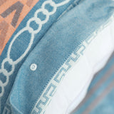 Blue Twill Snap-On Cotton Gauze Pillowcase Set - Full Coverage, Non-Slip, Easy Closure (One pair without pillow core)