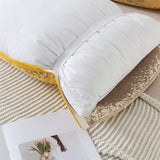 Pair of Yellow pattern Tied Cotton Gauze Pillow Cover - Secure Fit, Premium Comfort (Insert Not Included)