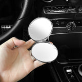 2 pcs Green Sparkling Rhinestone Compact Mirror - Portable Folding Makeup Mirror with Full Diamond Design - Front View