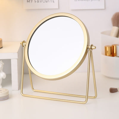Gold Rotating Tabletop Makeup Mirror - 360? Swivel Vanity Mirror for Bedroom & Desk