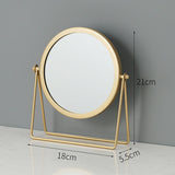 Gold Rotating Tabletop Makeup Mirror - 360º Swivel Vanity Mirror for Bedroom & Desk - Front View