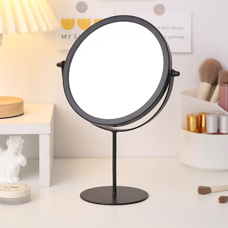 Black Rotating Tabletop Makeup Mirror - 360? Swivel Vanity Mirror for Bedroom & Desk