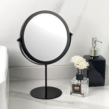 Black Rotating Tabletop Makeup Mirror - 360º Swivel Vanity Mirror for Bedroom & Desk - Side View