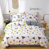 Triangle pattern Duvet Cover - 3 Piece Bedding Set (with Corner Ties)Quilt cover 230cm x 230cm, pillowcase 51 x 92cm - Front View
