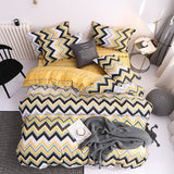 Yellow Duvet Cover - 3 Piece Bedding Set (with Corner Ties)Quilt cover 230cm x 265cm, pillowcase 51 x 92cm - Front View