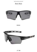 2 pcs Outdoor Sports Sunglasses - UV Protection HD Lenses for Cycling, Boating, Fishing（Black frame black gray film） - Front View