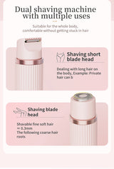 Purple Women's Double-Headed Electric Shaver - Painless Hair Remover & Trimmer - Top-Down View