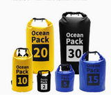 Blue 10L Waterproof Dry Bag - PVC Mesh Rafting & Swimming Backpack - Front View