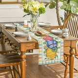 Easter Table Runner - Linen Bunny Decoration, 72-Inch Set of 2 (Style 2) - Front View