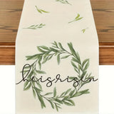 Easter Table Runner - Linen Bunny Decoration, 72-Inch Set of 2 (Style 16)