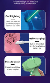 Green 3-Meter Glow-in-the-Dark Rope Launcher Toy - Fun Stress Relief for All Ages