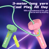 Blue 3-Meter Glow-in-the-Dark Rope Launcher Toy - Fun Stress Relief for All Ages - Front View