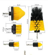 Electric Drill Brush Set - Multi-Purpose Cleaning Power for Sinks, Tiles & Car Wheels(Drill not included) - Front View