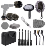 (Drill not included)Car Cleaning Supplies - Complete Auto Detail Brush Set for Interior, Exterior, Wheels & Tires - Power Scrubber Drill Brush Kit