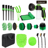 (Drill not included)Car Cleaning Supplies - Complete Auto Detail Brush Set for Interior, Exterior, Wheels & Tires - Power Scrubber Drill Brush Kit