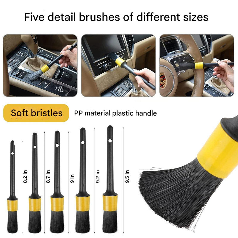 (Drill not included)Car Cleaning Supplies - Complete Auto Detail Brush Set for Interior, Exterior, Wheels & Tires - Power Scrubber Drill Brush Kit