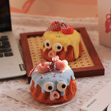 Blue Cake Candle - Cute Soy Wax Candle, Gift for Friends (Gardenia) - Top-Down View