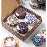 Small Scented Candle Set - 4 Soy Wax Candles, Travel Candle Set (Jasmine) - Side View